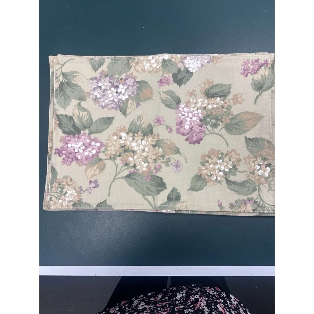 Vtg 1997 Martha Stewart Tablecloth 52x70 6 Placemats & Napkins Hydrangea Cottage